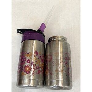 Camelbak 18/8Stainless Steel Water Bottle pink with flower 12oz Lot Of 2